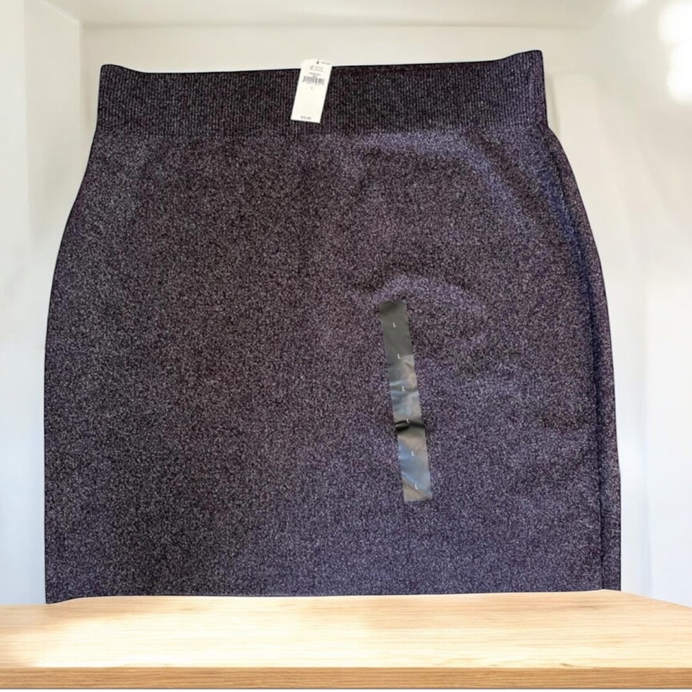 Banana Republic Pencil Skirt Size L NWT Purple‎ Heather Stretch High Waist